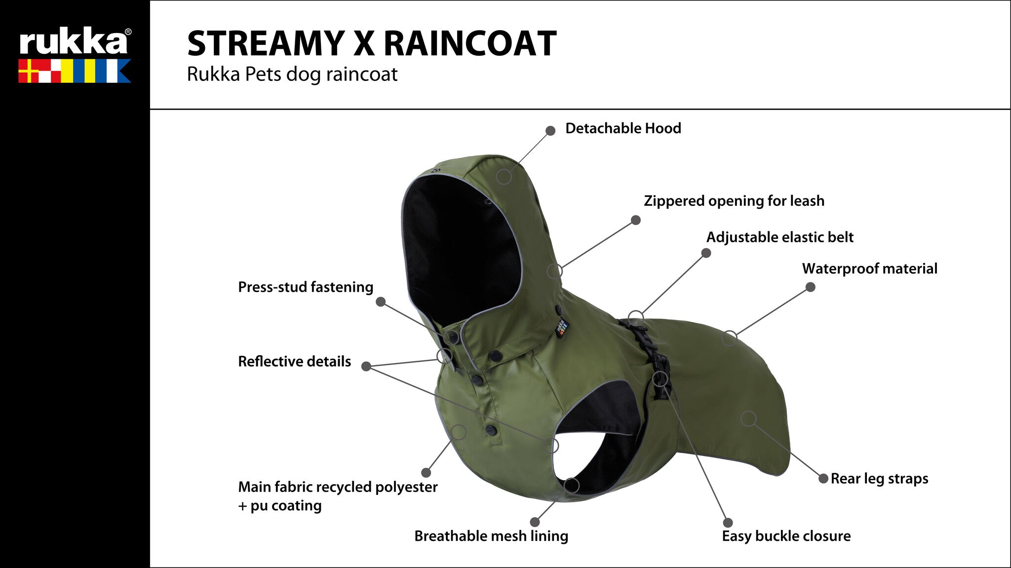 Rukka Streamy X Raincoat Regenmantel wasserdicht reflektierend recyceltes Polyester 55