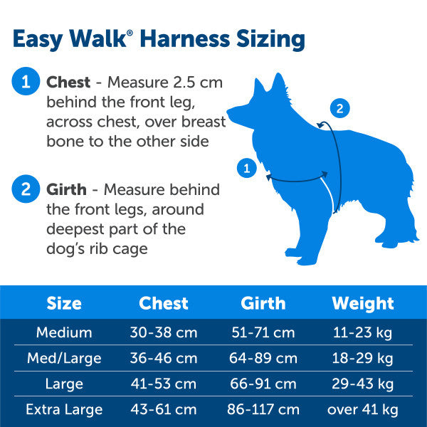 Easy Walk® Harness - Schwarz / Extra-Large - 86-117 cm