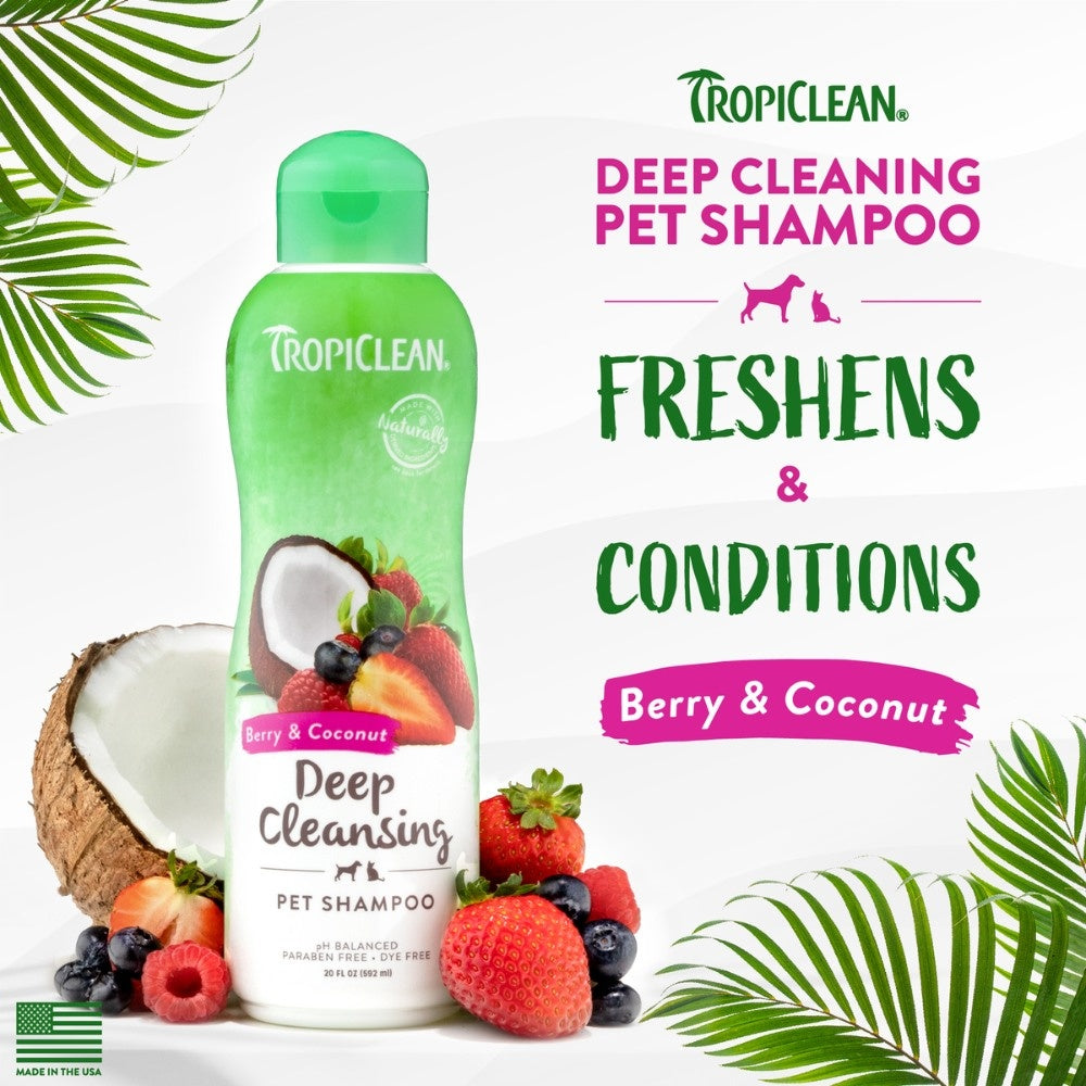 TropiClean Deep Cleaning Shampoo Berry & Coconut shampoo 355 ml