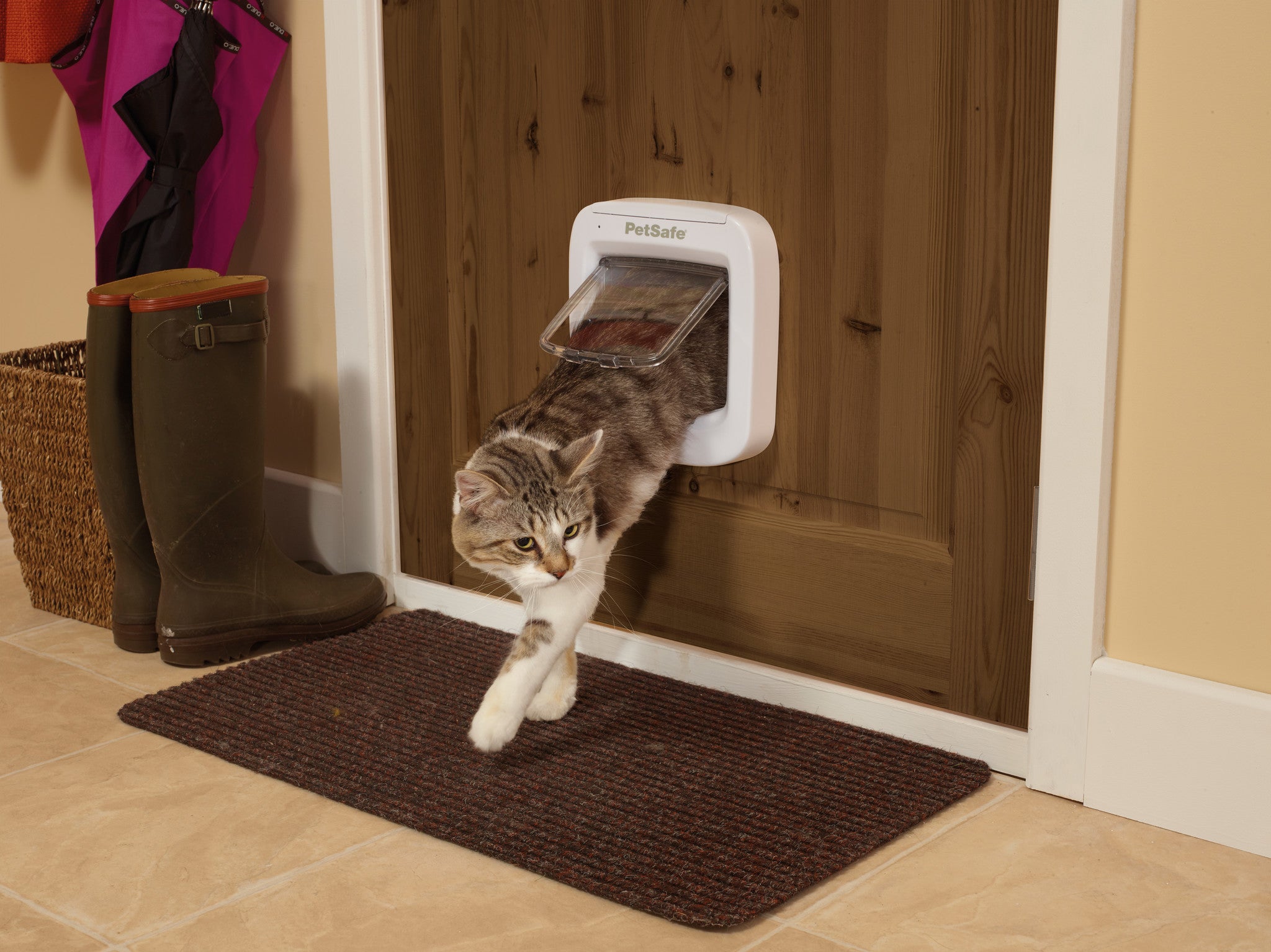 Microchip-Katzenklappe - Braun