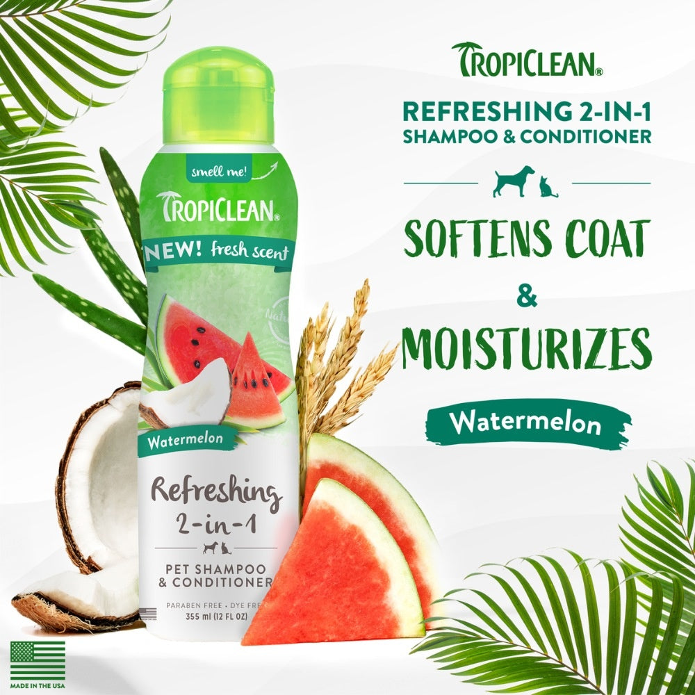 TropiClean 2-in-1 Watermeloen shampoo & conditioner 355 ml