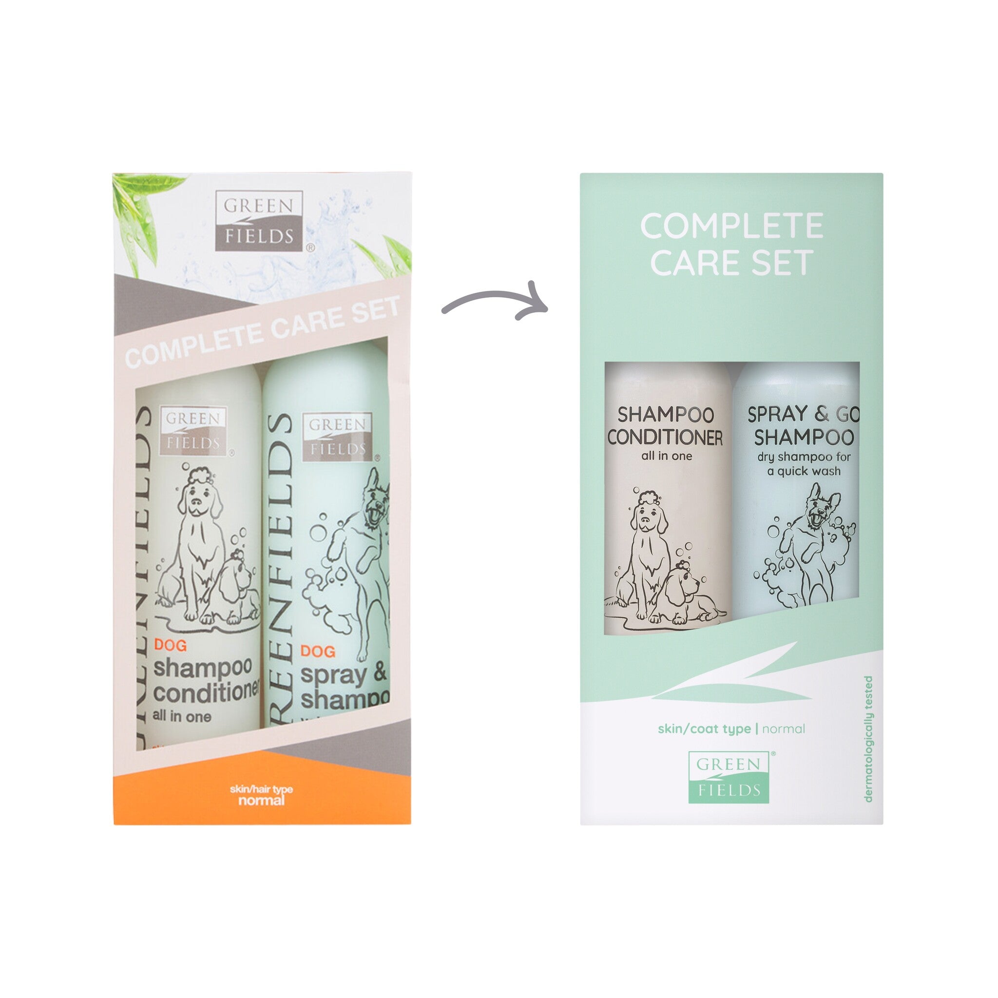 Greenfields Complete Care Set Shampoo & Conditioner Trockenshampoo 2 x 270 ml