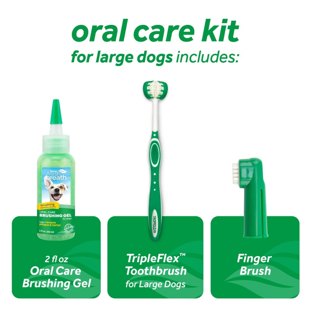 Fresh Breath Oral Care Kit hond verzorgingsproduct met TripleFlex tandenborstel {{package_size_display}}