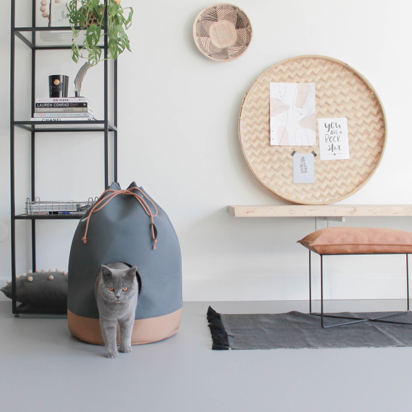 CASA Mosgroen mand 45x45x60 cm