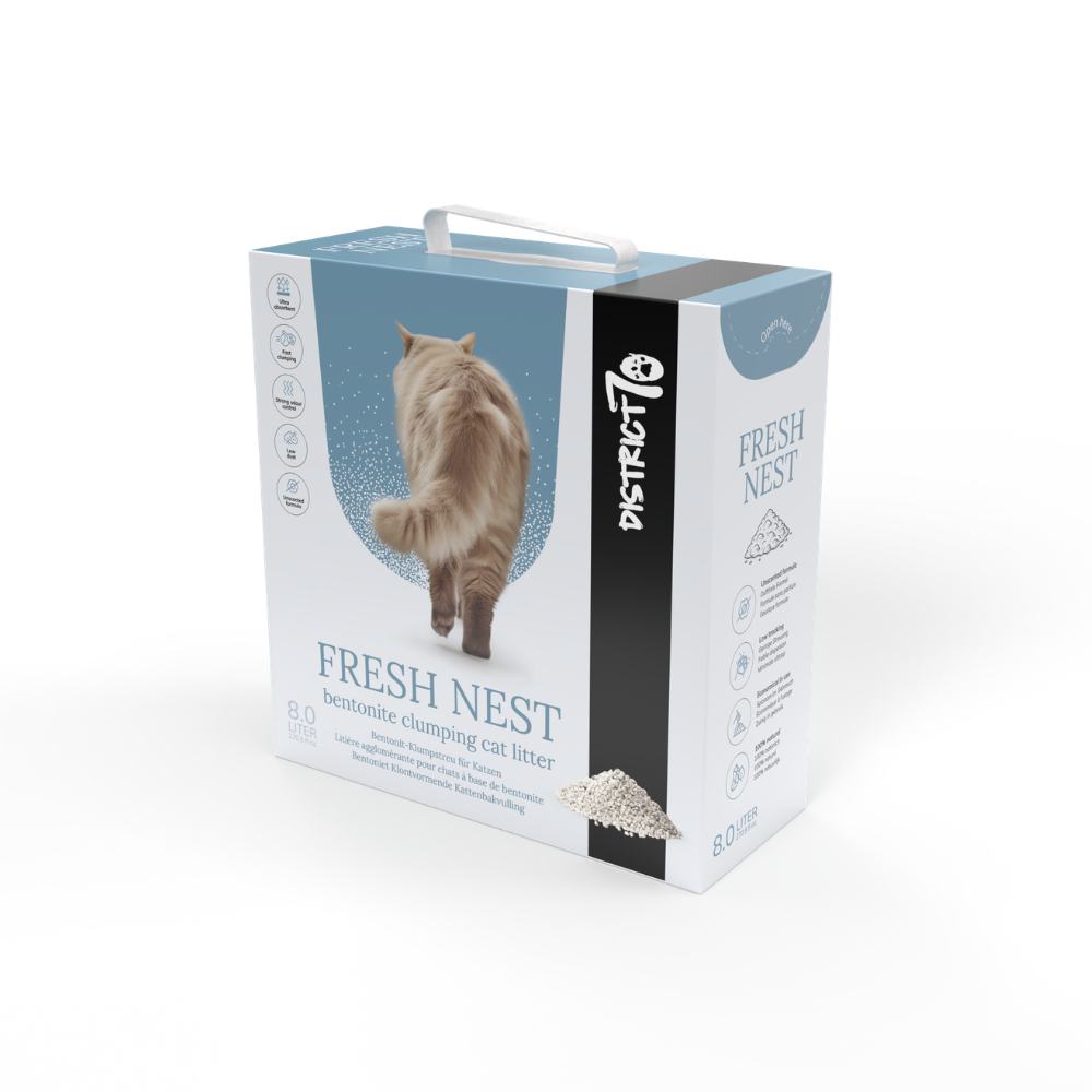 Fresh Nest witte bentoniet kattenbakvulling - 8 L