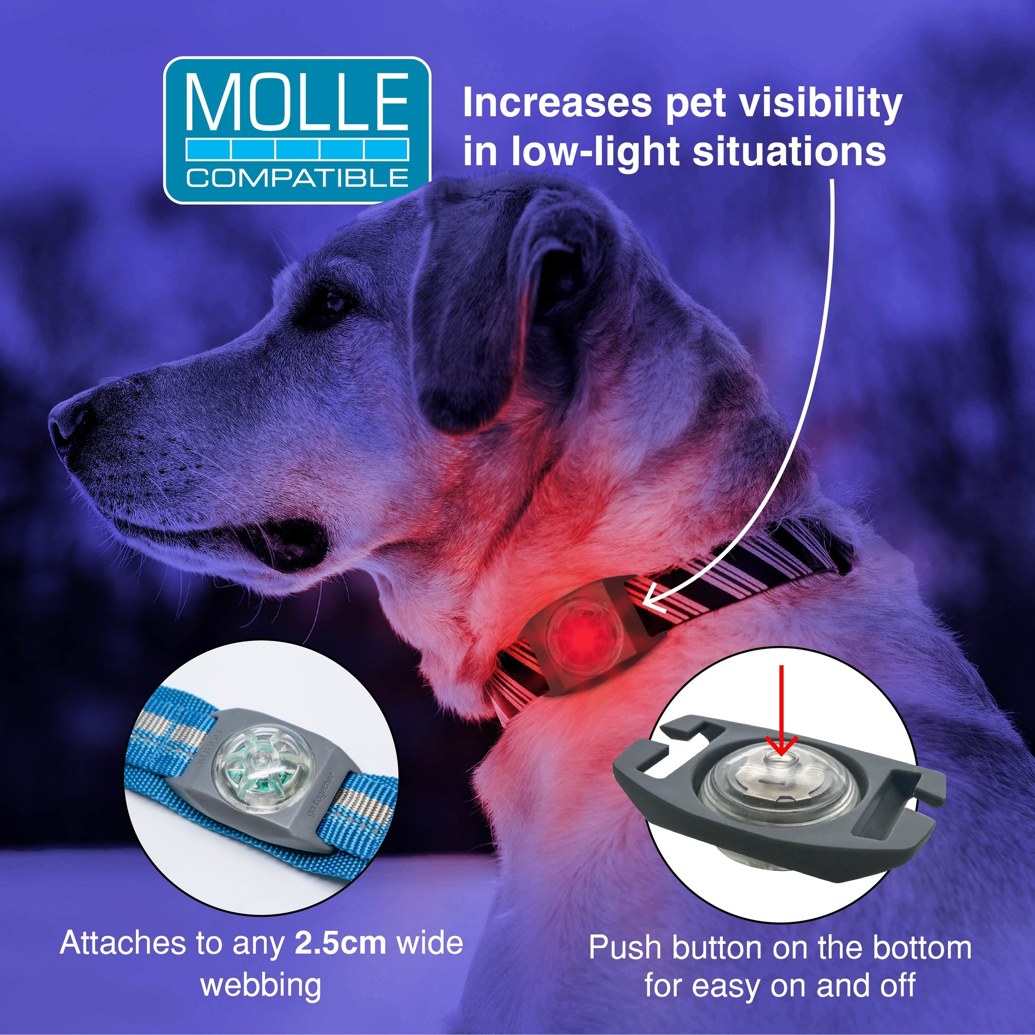 Kurgo hondenlamp Kurgo RSG Molle Dog LED Light – Rood