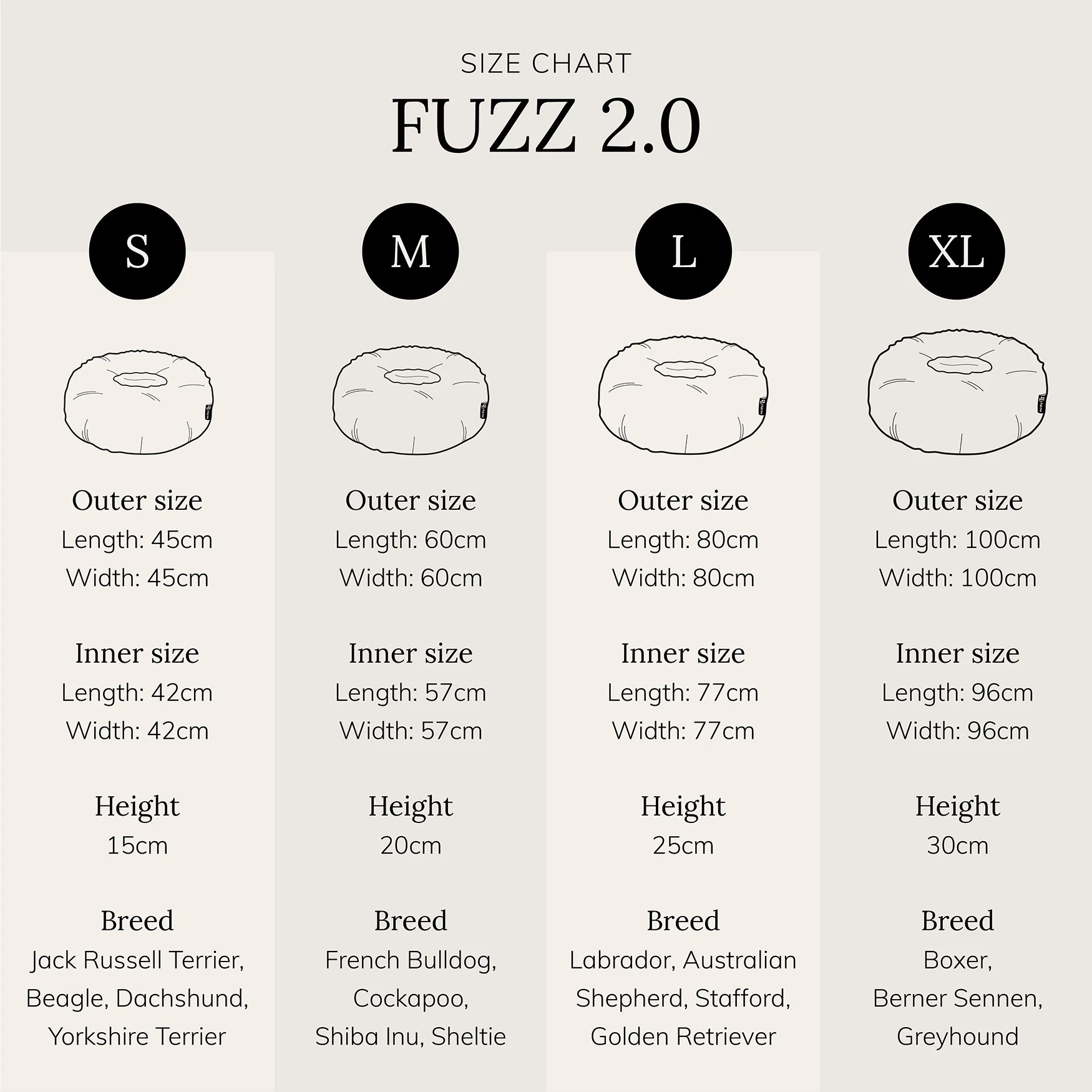 District 70 hondenmand Fluffy FUZZ 2.0 Ø100 cm – Zand