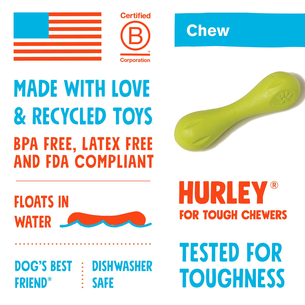 West Paw Zogoflex Hurley | Aqua Blau, XS - 11.5 cm