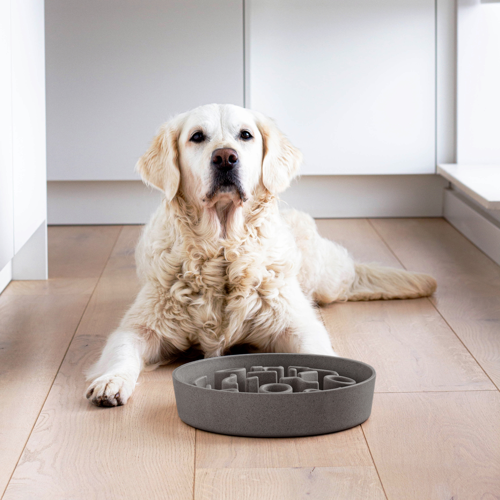 BAMBOO Slow Feeder für Hunde – Grau / Ø28 cm (2500ml)