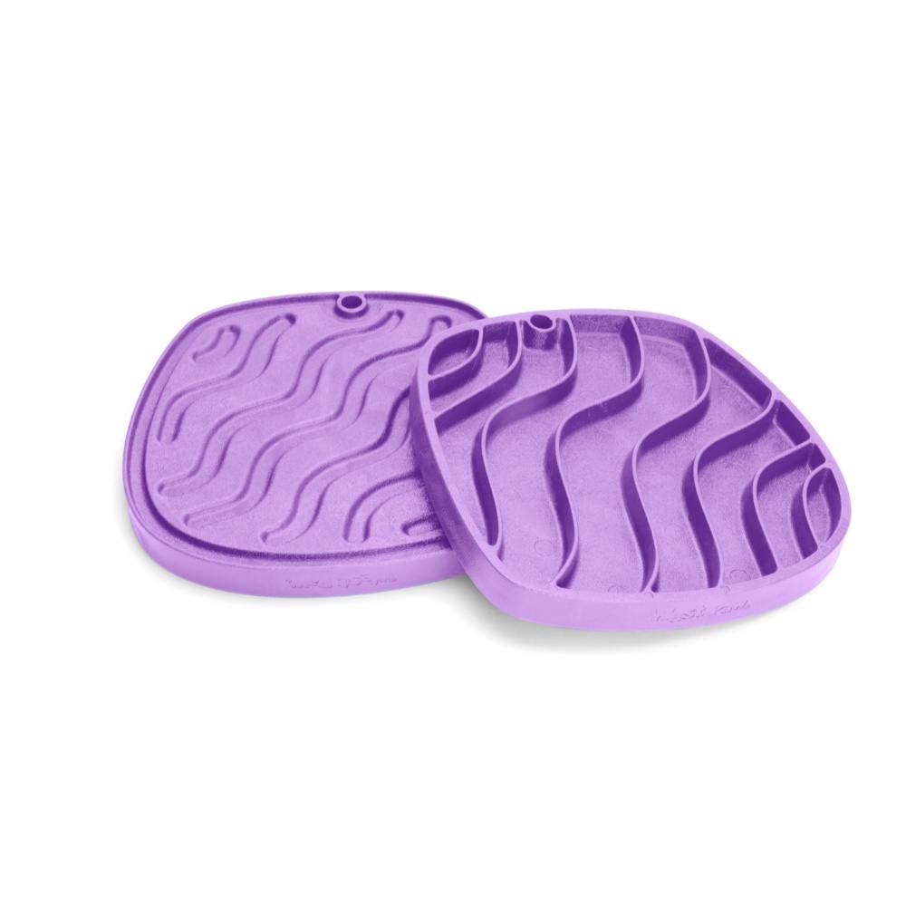 West Paw Feast Mat™ Slow Feeder en Lick Mat 24×24 cm – Waves - Lavendel