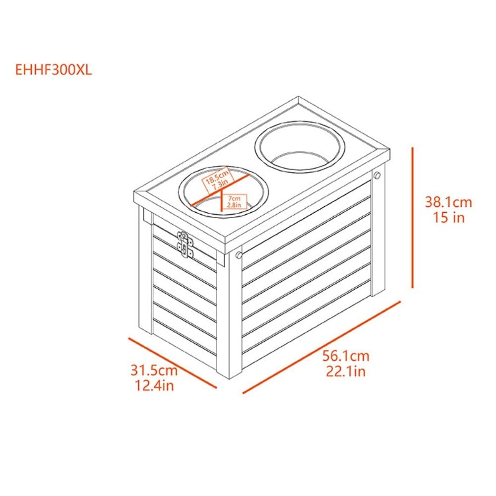 New Age Pet verhoogde hondenvoerbak Piedmont Pet Diner XL – Antiek wit