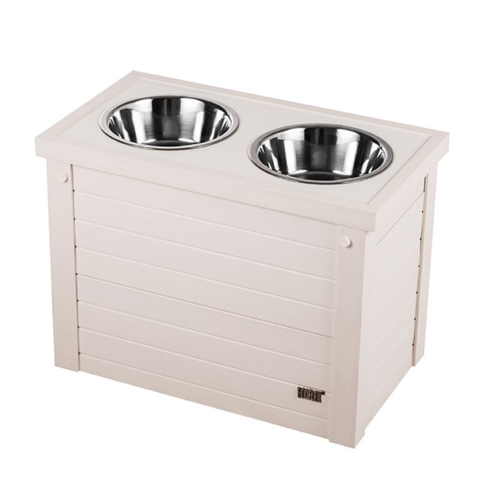 New Age Pet verhoogde hondenvoerbak Piedmont Pet Diner XL – Antiek wit