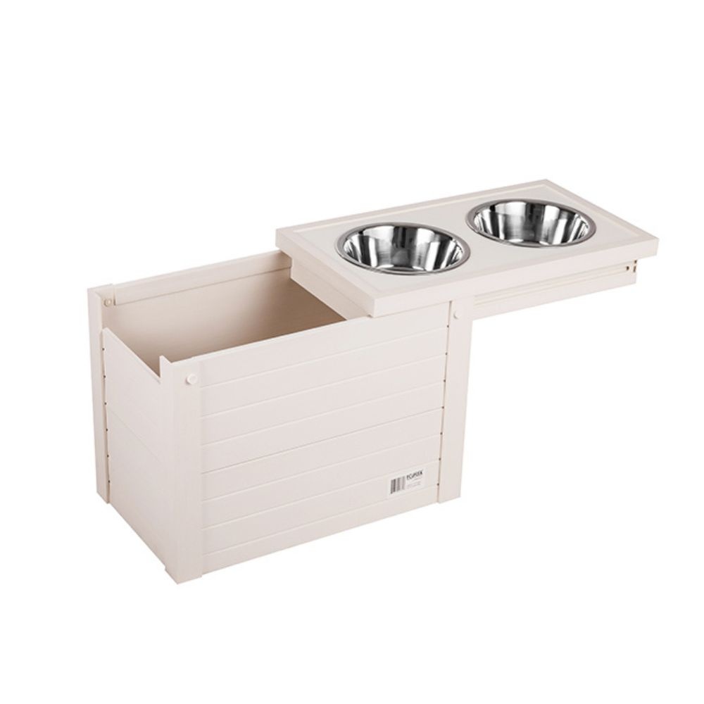 New Age Pet verhoogde hondenvoerbak Piedmont Pet Diner XL – Antiek wit