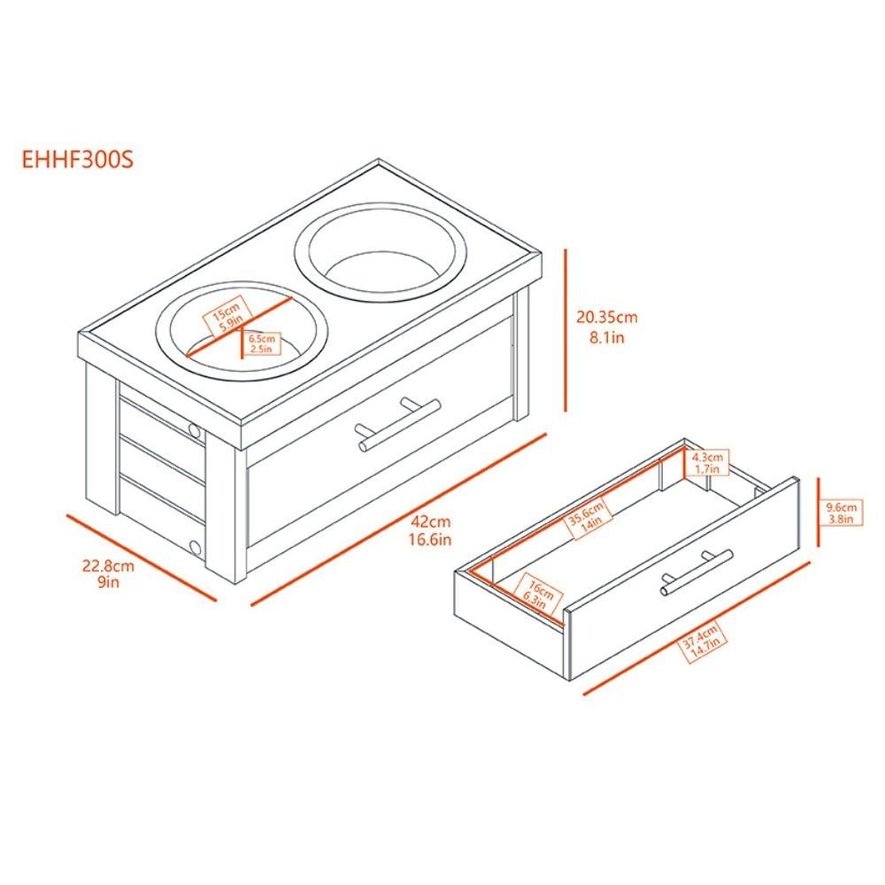 New Age Pet Piedmont Diner S – voerbakstandaard Russet voor kleine honden