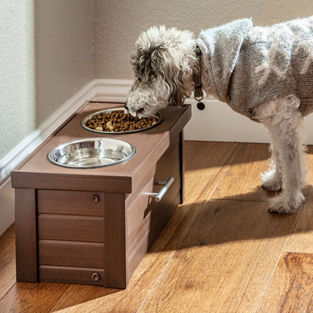 New Age Pet Piedmont Diner S – voerbakstandaard Russet voor kleine honden