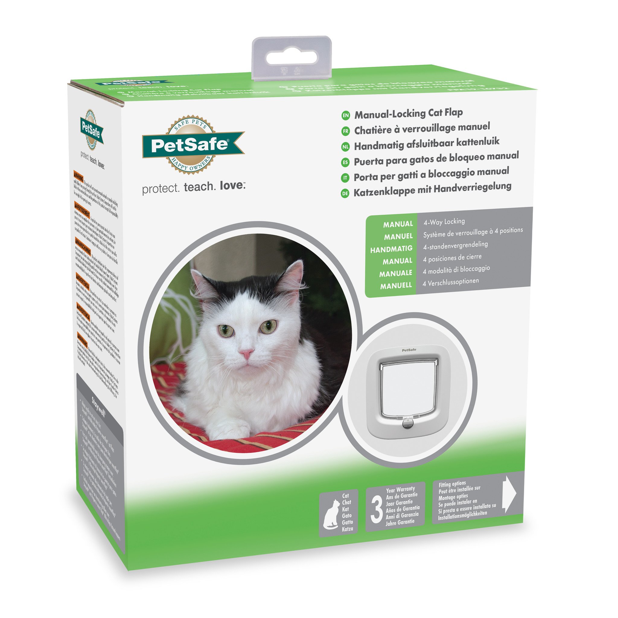 PetSafe Kattenluik Handmatig Wit – 4-standenvergrendeling