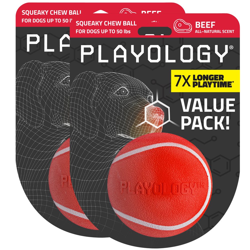Playology Squeaky Chew Ball hondenbal met pieper