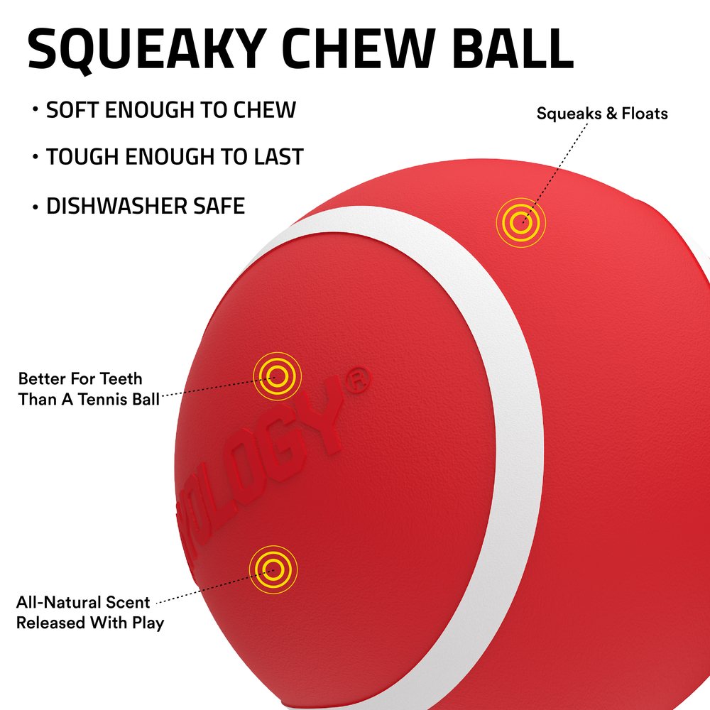 Playology Squeaky Chew Ball hondenbal met pieper
