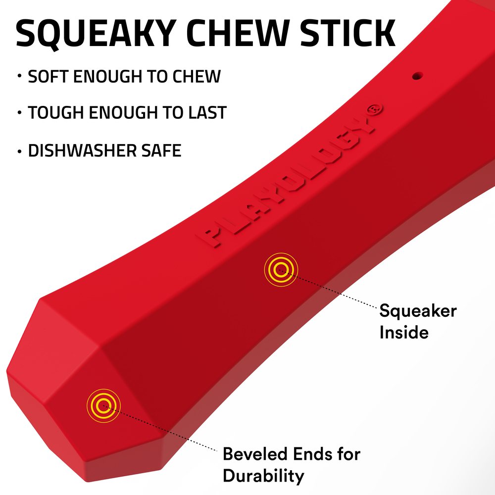 Playology Squeaky Chew Stick kauwspeeltje met pieper