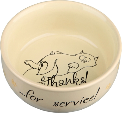 TRIXIE keramische voerbak ø 15 cm – Thanks for Service assorti