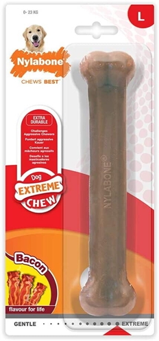 NYLABONE DURA CHEW Hondenkauwspeeltje Baconsmaak 23 cm - <23 kg