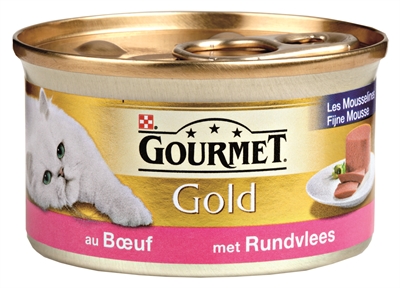 GOURMET kattenvoer GOURMET GOLD FIJNE MOUSSE RUND 24×85 GR – Rund