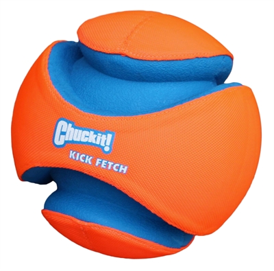 CHUCKIT Kick Fetch Hondenspeelgoed Voetbal LARGE 17 cm – Opvallend Kleurrijk