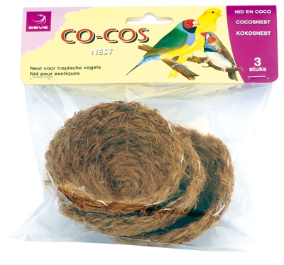 ESVE Kokosnestjes Set van 3 – Ideaal voor Tropische Vogels