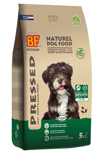 BF PETFOOD Hondenvoer Geperst Puppy & Small Breed Koud geperst, veel vlees & zalmolie - 5 kg