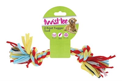 HAPPY PET honden speelgoed TWIST-TEE 2 KNOOP TUGGER S 29×6×5 cm – kleurrijk