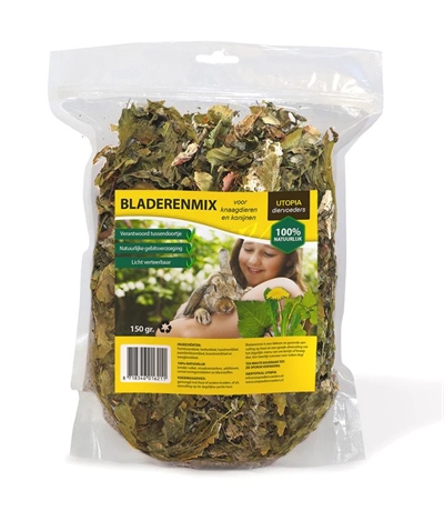 UTOPIA Bladerenmix 150 GR – Gezond Ruwvoer voor Konijn en Knaagdier
