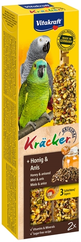 VITAKRAFT Papegaai Kracker Honing 2 in 1 – 3×10 cm