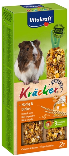 VITAKRAFT Cavia Kracker Honing 2 in 1 – 2 stuks met honing