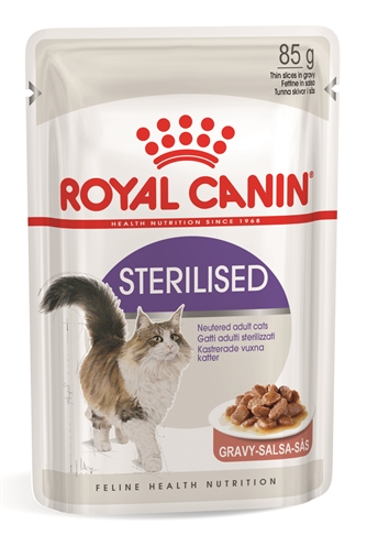 ROYAL CANIN Natvoer Sterilised in Gravy | Voor gesteriliseerde katten – Gewichtbeheersing & urinewegondersteunend - 12x85 g
