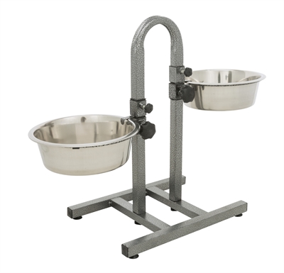 TRIXIE H-voerstandaard Standaard | Individueel verstelbaar 2×2,8 L - Zwart - ø24 cm