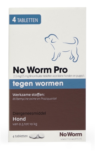EXIL ontwormmiddel No Worm Pro S 4 TBL – voor honden en puppy’s