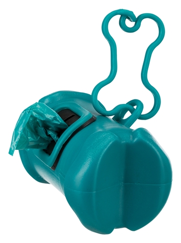 TRIXIE Poepzakhouder Botvorm - Met haak & vulopening | Inclusief 12 zakjes - Assorti - 15 stuks