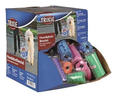 TRIXIE Hondenpoepzakjes Display Assorti - 70 rolletjes x 20 zakjes | Past in elke dispenser