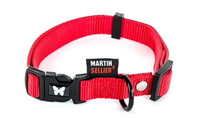 MARTIN verstellbares Nylonhalsband rot 40-55×2 cm – komfortabel