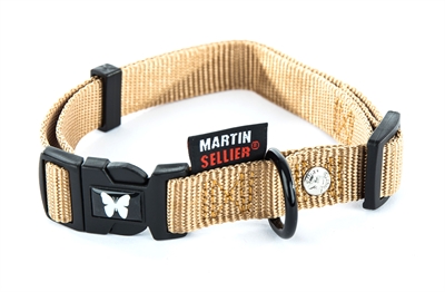 MARTIN hondenhalsband verstelbaar nylon beige 45-65×2,5 cm