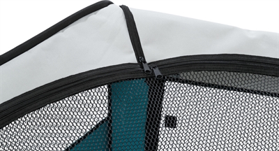 TRIXIE puppyren 130×130 cm – turquoise/grijs, opvouwbaar nylon