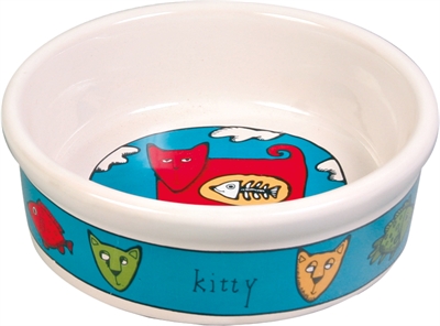 TRIXIE Keramische Voerbak Kat 200 ML – Assorti 12 cm