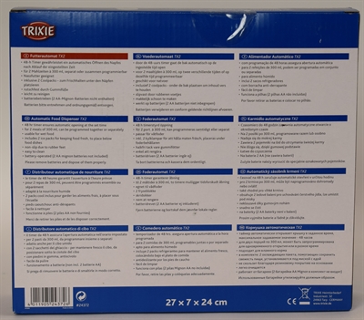 TRIXIE Automatische Voerdispenser TX2 2x300 ml – Wit/Zwart 27×24 cm