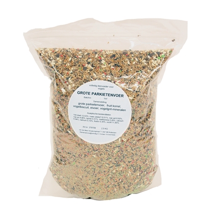 DE VRIES Grote parkietenvoer – Volledige voeding met granen en zaden - 2,5 kg