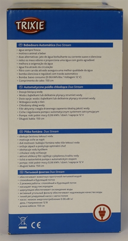 TRIXIE Drinkfontein Duo Stream 2‑standen (bruisend/zachte straal) - Wit/Blauw - 1 L