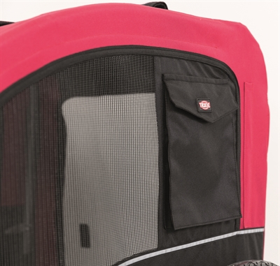 TRIXIE Hondenfietskar met koppelstuk Weerbestendig & geventileerd - Zwart/Rood - 80x75x86 cm