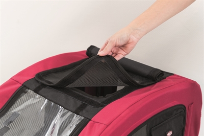 TRIXIE Hondenfietskar 75x63x68 cm Stevig & weerbestendig met ventilatie - Zwart/Rood - Max 22 kg