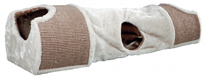 TRIXIE Kratztunnel Hellgrau/Braun/Taupe 110×30×38 cm - Plüsch