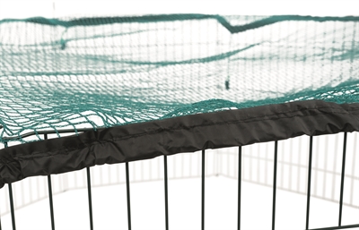 TRIXIE Knaagdierren Natura met beschermnet - Metalen 8-panelen ren, maas 1×1 cm - Groen - Ø150 cm (60×57 cm)