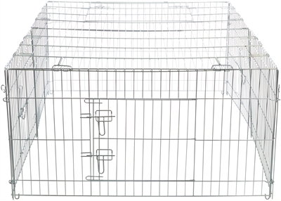 TRIXIE Knaagdierenren Natura | Gegalvaniseerd metalen dak - 2 valdeuren - 144 x 58 x 116 cm